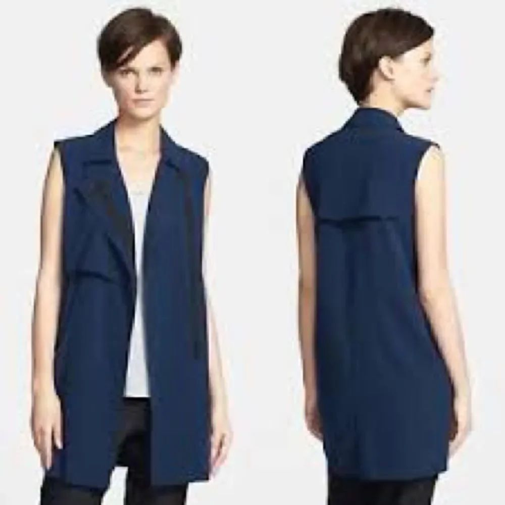Vince Laser Cut Navy Trench Vest - Worn on TV!